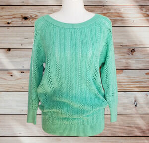 Kohls light blue rope pattern Knit 3/4 Sleeve - Size XL